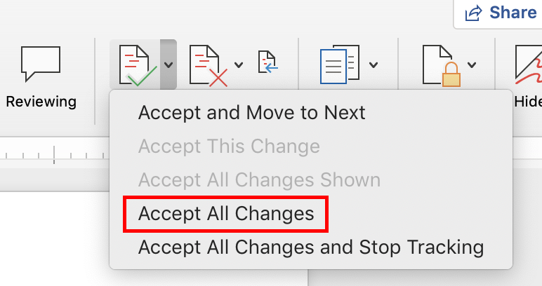 stop my word document from opening with markup in word for mac
